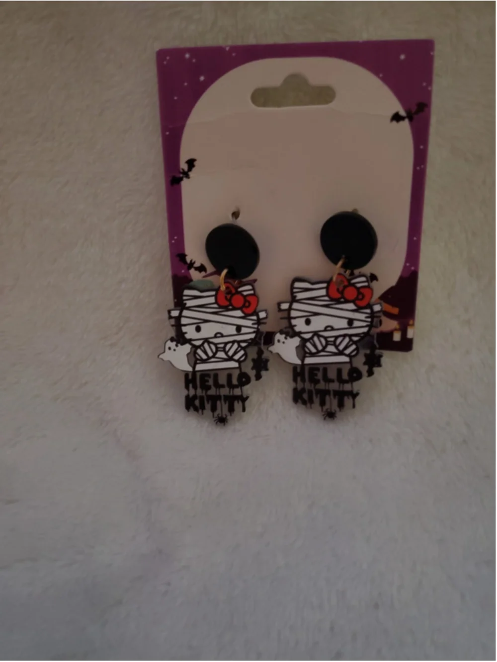 Hello Kitty Mummy Halloween Earrings--Are you 😱 scared yet 😜